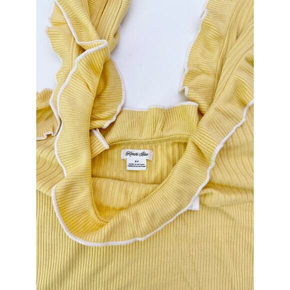 Kimichi Blue yellow bow ribbed tank - size small - Picture 3 of 4